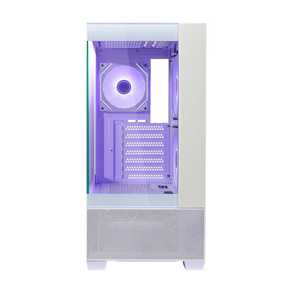 Imagem 3 de 6 do produto Gabinete Gamer Cooler Master Elite 690 Wood, Mid Tower, ATX, Lateral e Frontal em Vidro, 3x FAN ARGB, Branco e Madeira - E690-WHNN-S00
