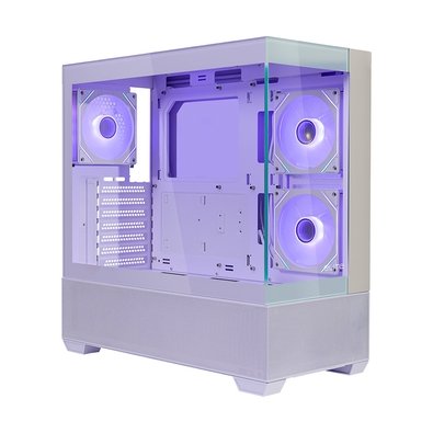 Gabinete Gamer Cooler Master Elite 690 Wood, Mid Tower, ATX, Lateral e Frontal em Vidro, 3x FAN ARGB, Branco e Madeira - E690-WHNN-S00