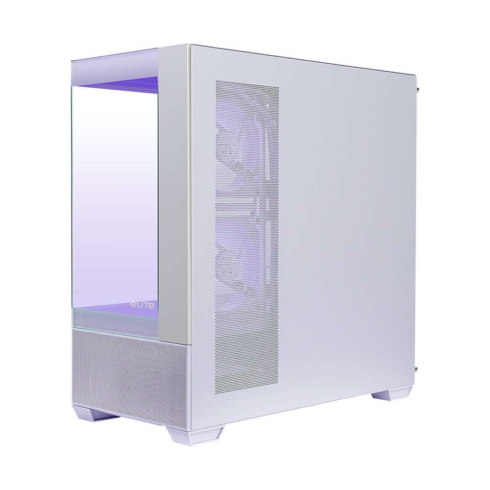 Imagem 4 de 6 do produto Gabinete Gamer Cooler Master Elite 690 Wood, Mid Tower, ATX, Lateral e Frontal em Vidro, 3x FAN ARGB, Branco e Madeira - E690-WHNN-S00