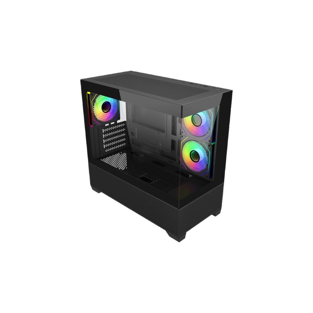 Imagem 3 de 3 do produto Gabinete Gamer Cooler Master Elite 490, Mini Tower, M-ATX, Lateral e Frontal em Vidro, 3x FAN ARGB, Preto - E490-KHNN-S00