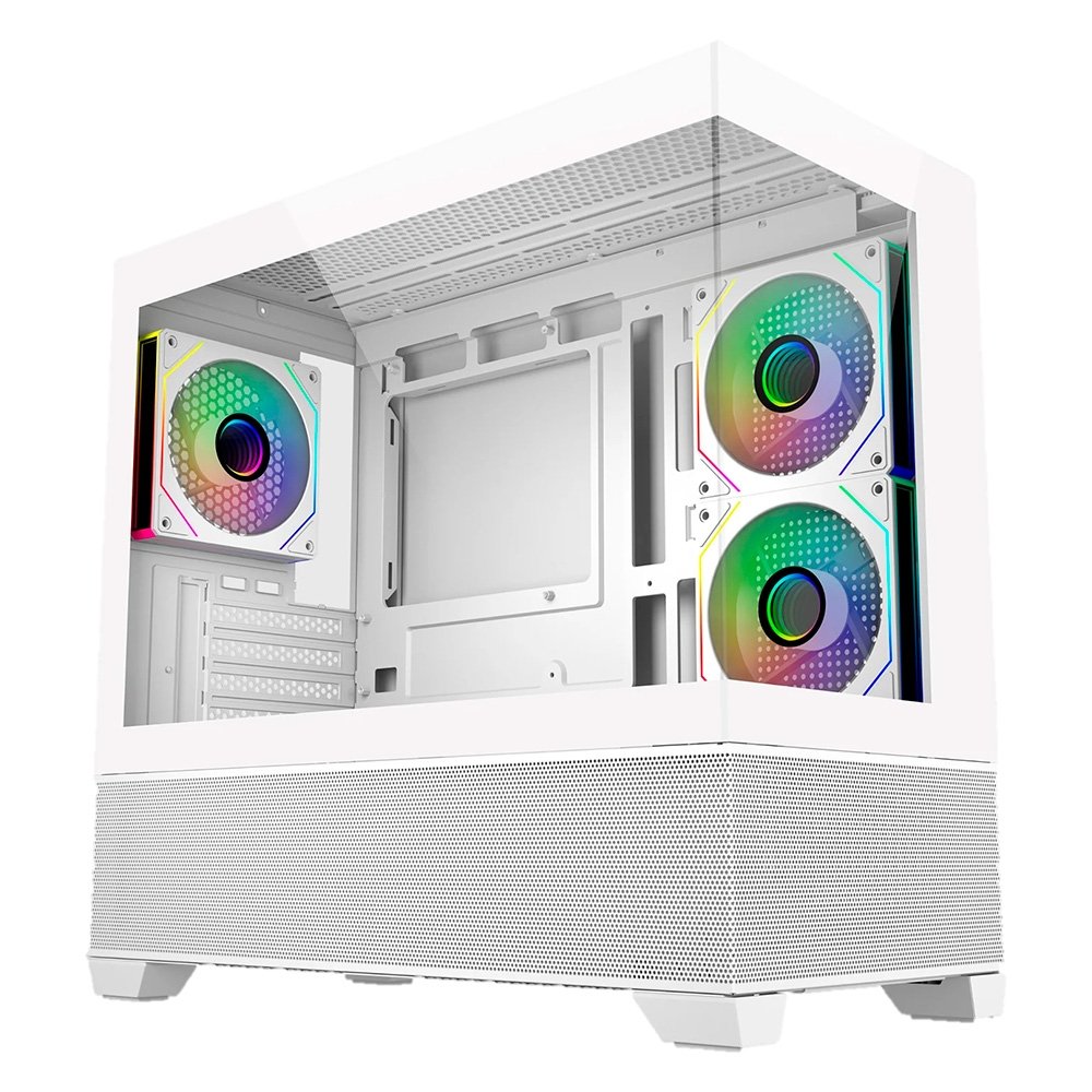 Imagem 2 de 3 do produto Gabinete Gamer Cooler Master Elite 490 White, Mini Tower, M-ATX, Lateral e Frontal em Vidro, 3x FAN ARGB, Branco - E490-WHNN-S00