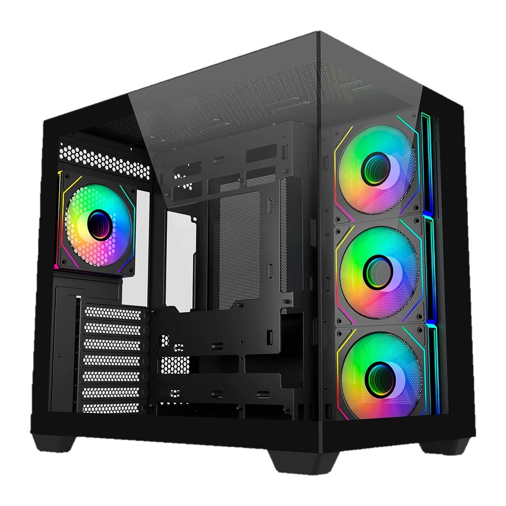 Gabinete Gamer Cooler Master Elite 681, Mid Tower, ATX, Lateral e Frontal em Vidro, 4x FAN ARGB, Preto - E681-KHNN-S00