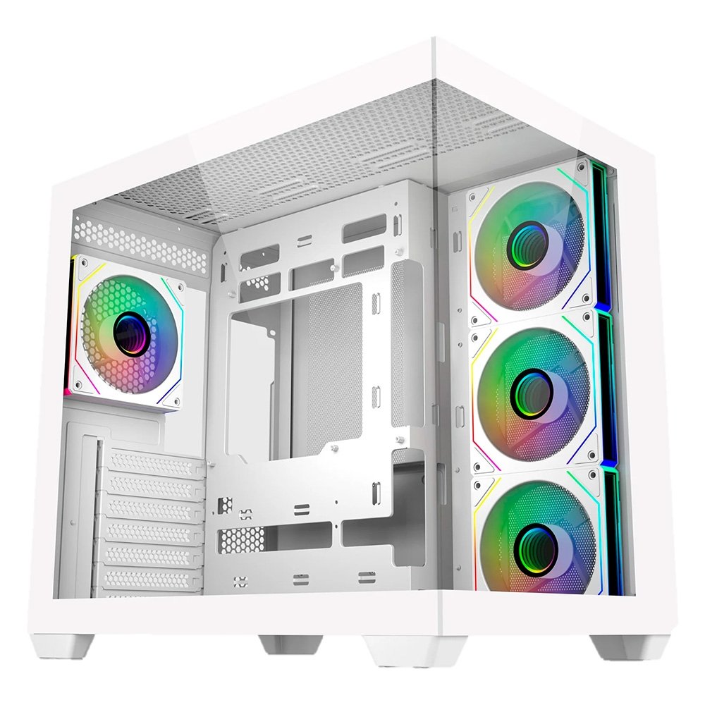 Gabinete Gamer Cooler Master Elite 681 White, Mid Tower, ATX, Lateral e Frontal em Vidro, 4x FAN ARGB, Branco - E681-WHNN-S00