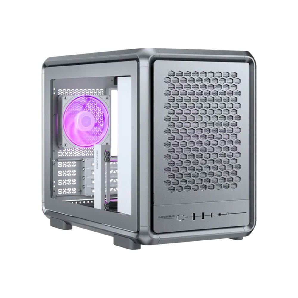 Gabinete Gamer Cooler Master MasterFrame 400 Mesh, Mid Tower, M-ATX, Lateral em Vidro, 1x FAN ARGB, Prata - MF400M-SHNN-S00