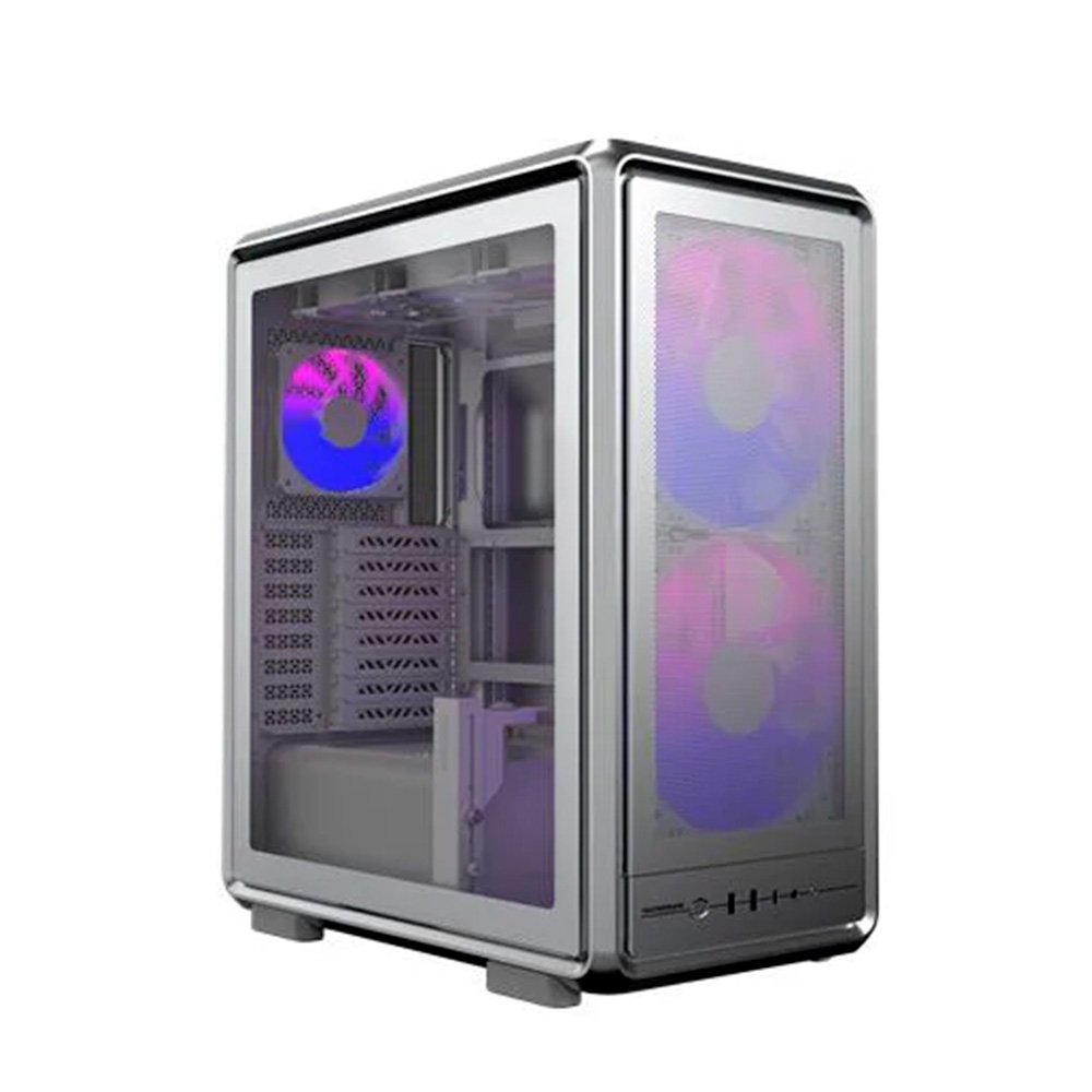 Gabinete Gamer Cooler Master MasterFrame 500 Mesh, Mid Tower, ATX, Lateral em Vidro, 2x Vent 200mm, 1x FAN, Prata - MF500M-SHNN-S00
