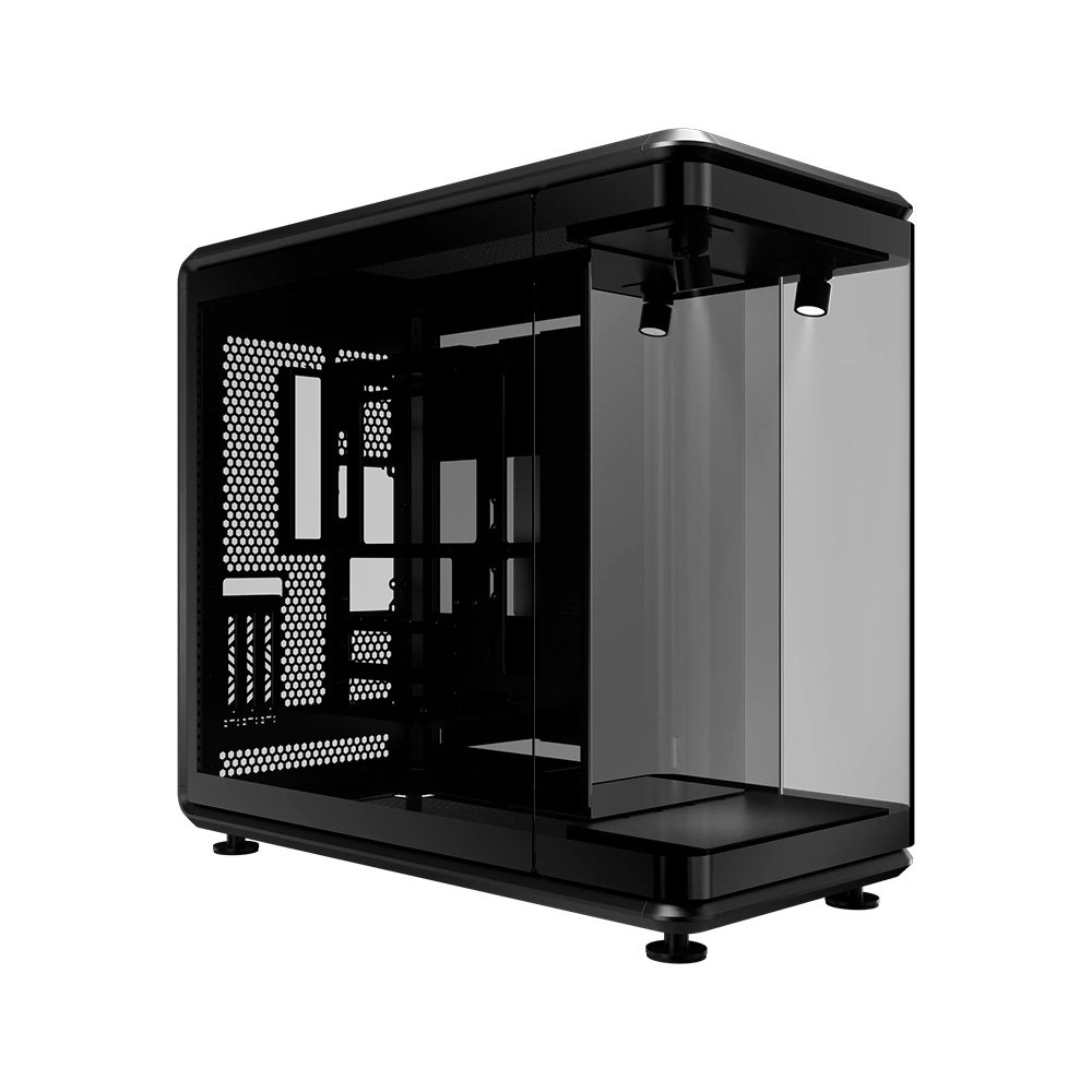 Gabinete Gamer Cooler Master MasterFrame 360 Stage Mirror, Mid Tower, ATX, BTF (ATX), Lateral e Frontal em Vidro, Preto - MF360-KHNN-S01