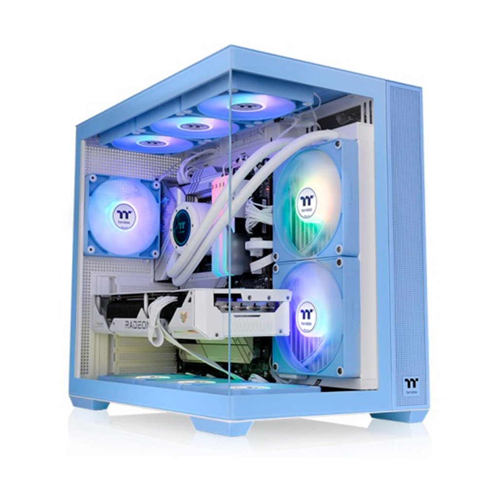 Gabinete Gamer Thermaltake View 380 TG ARGB, Mid-Tower, Lateral em Vidro, 4x FANs ARGB, Hydrangea Blue - CA-1Z2-00MFWN-00