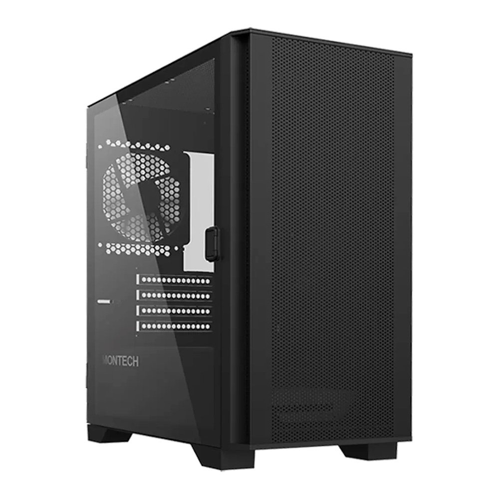 Gabinete Gamer Montech AIR 100 Lite, Mini Tower, Lateral em Vidro Temperado, 2x FANs, Preto - AIR100LITEB