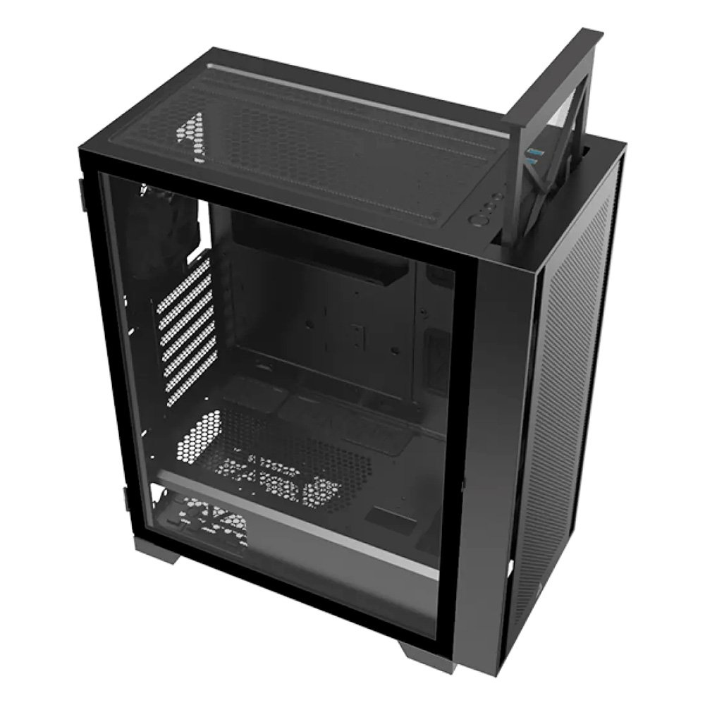 Gabinete Gamer Montech AIR 1000 Lite, Mid Tower, Lateral em Vidro Temperado, 3x FANs, Preto - AIR1000LITEB - view 6