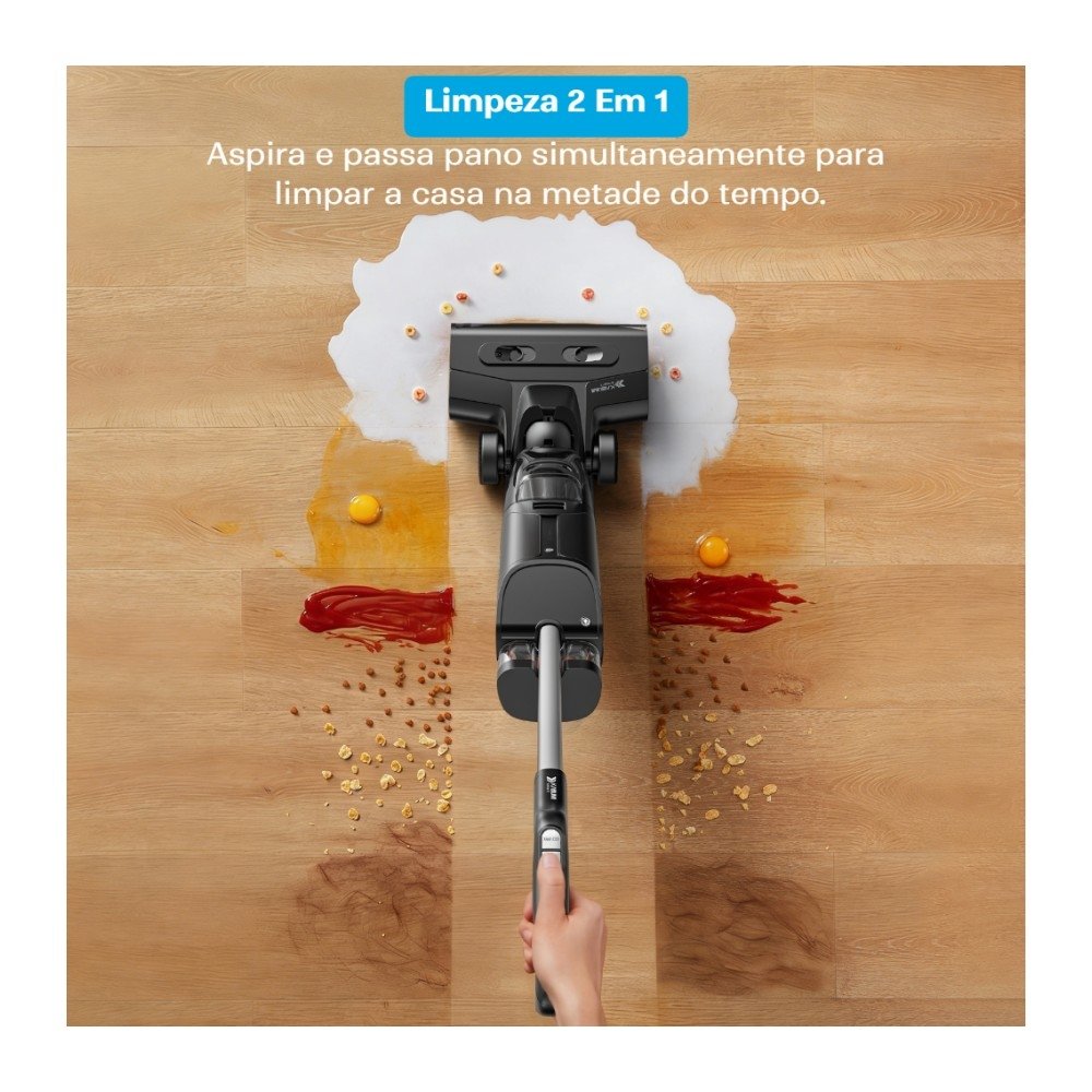 Aspirador de Pó Vertical Sem Fio Balão.info Smart Clean Pro - Sólidos e Líquidos, Passa Pano, Base Autolimpante, 5500PA, Bivolt, Preto - KSAV300PT - view 4
