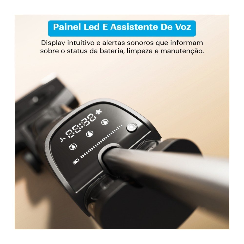 Aspirador de Pó Vertical Sem Fio Balão.info Smart Clean Pro - Sólidos e Líquidos, Passa Pano, Base Autolimpante, 5500PA, Bivolt, Preto - KSAV300PT - view 7