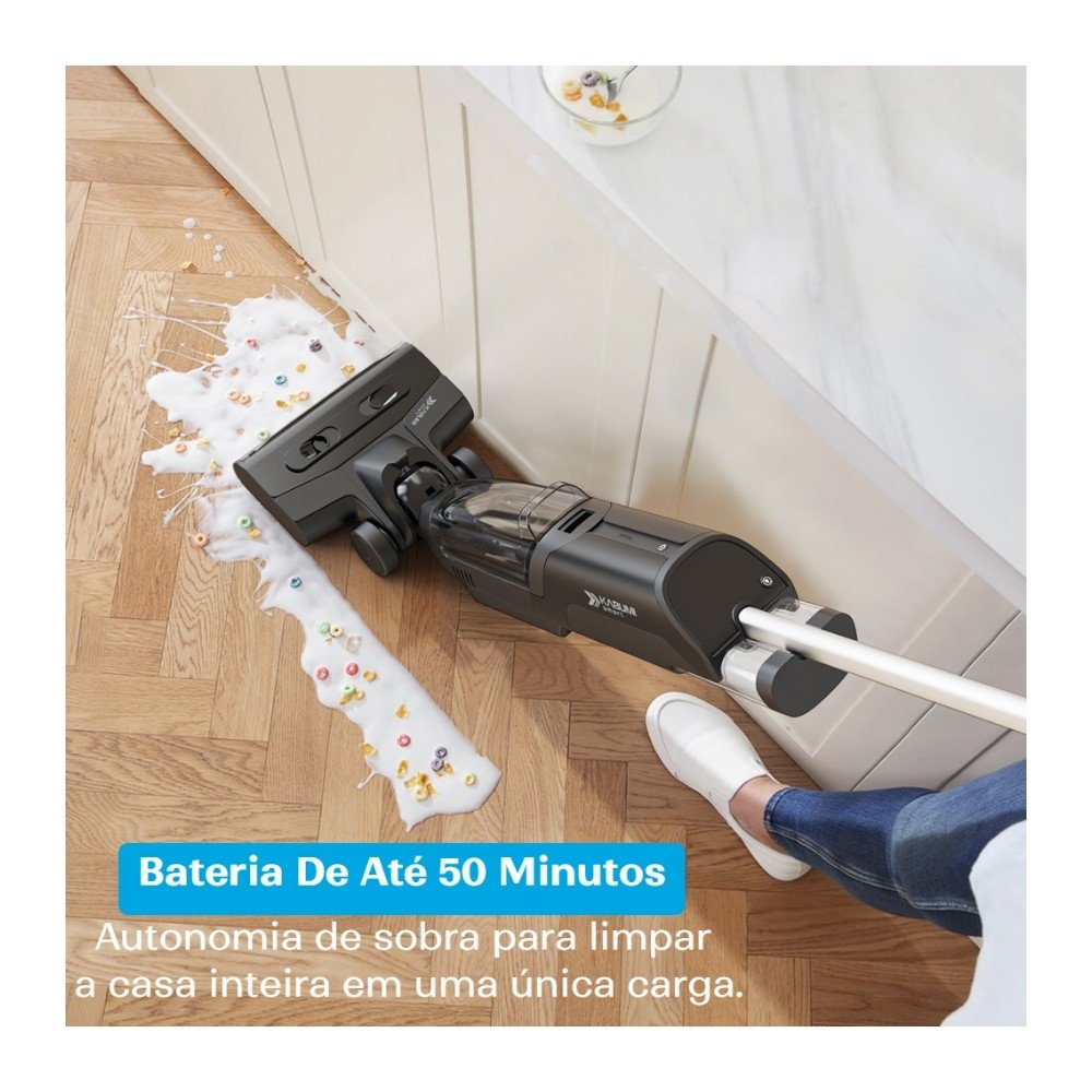 Aspirador de Pó Vertical Sem Fio Balão.info Smart Clean Pro - Sólidos e Líquidos, Passa Pano, Base Autolimpante, 5500PA, Bivolt, Preto - KSAV300PT - view 6