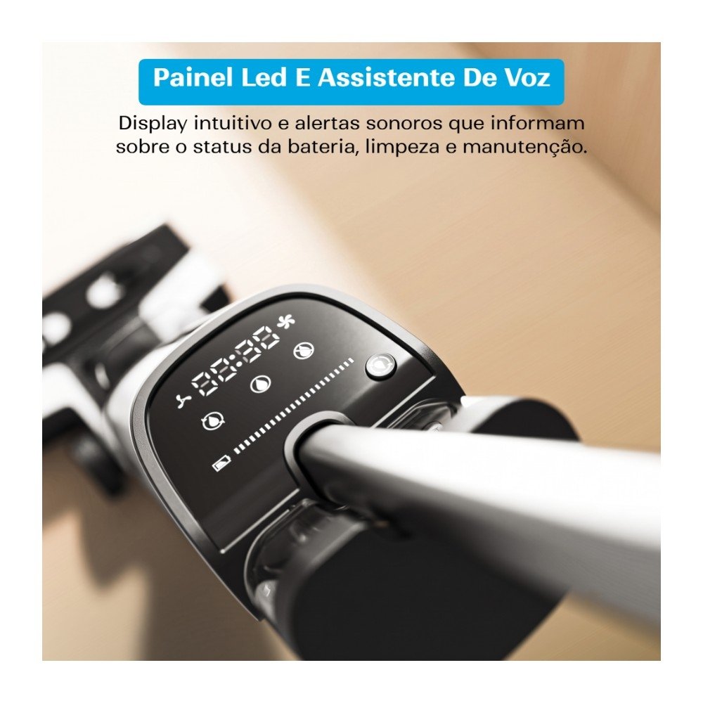 Aspirador de Pó Vertical Sem Fio KABUM! smart Clean Pro - Sólidos e Líquidos, Passa Pano, Base Autolimpante, 5500PA, Bivolt, Branco - KSAV300BR Aspirador de Pó Vertical Sem Fio KABUM! smart Clean Pro - Sólidos e Líquidos, Passa Pano, Base Autolimpante, 5500PA, Bivolt, Branco - KSAV300BR