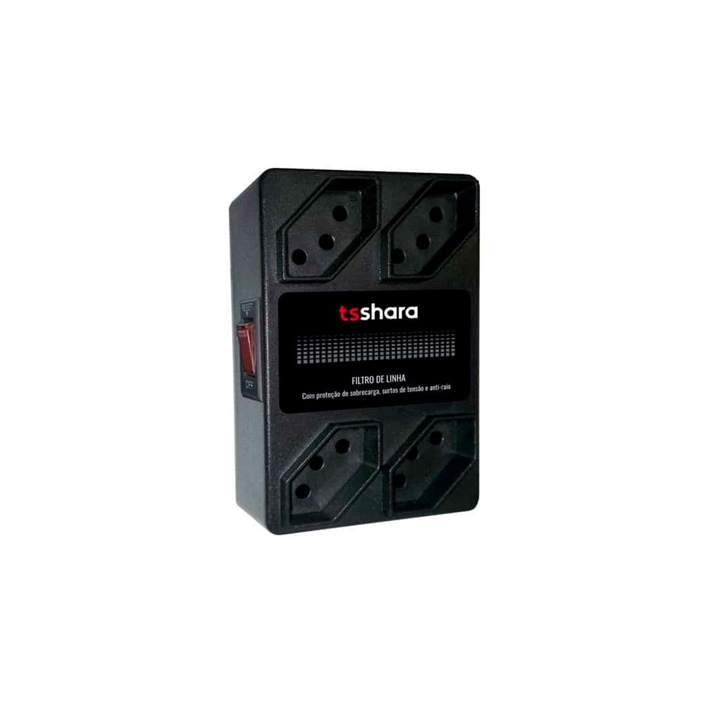 Filtro de Linha TS Shara, Protetor, 10A, Bivolt, 4 Tomadas, Antiraio - 598