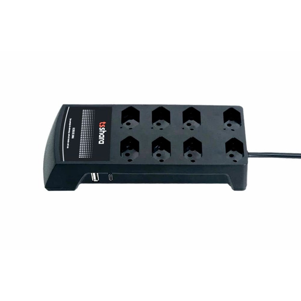 Filtro de Linha TS Shara, Protetor, 10A, Bivolt, 8 Tomadas, USB, Antiraio - 632