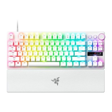 Teclado Gamer Razer Óptico Huntsman V3 Pro TKL, 8000Hz, Switche Óptico Analógico, Rapid, Trigger, Snap Tap, Branco - RZ03-05521100