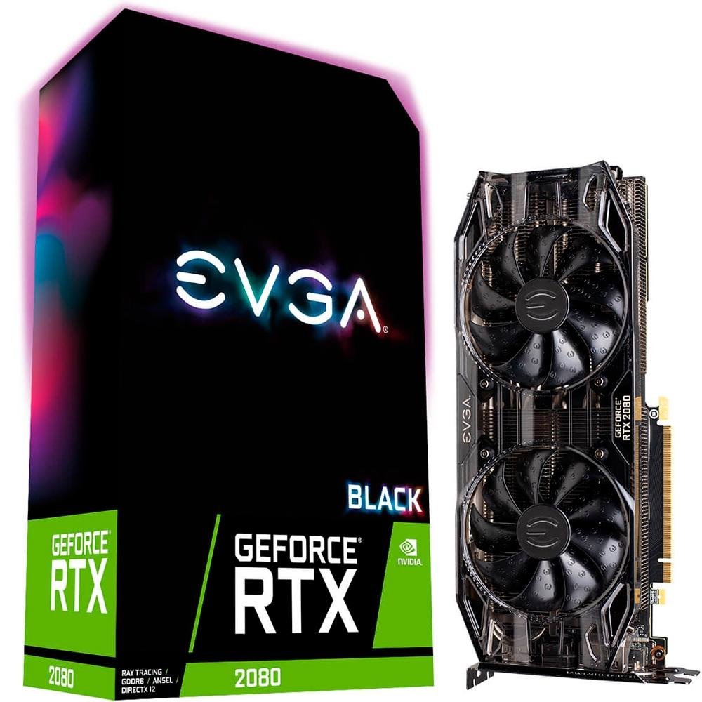 Placa de Vídeo EVGA NVIDIA GeForce RTX 2080 Black | KaBuM!
