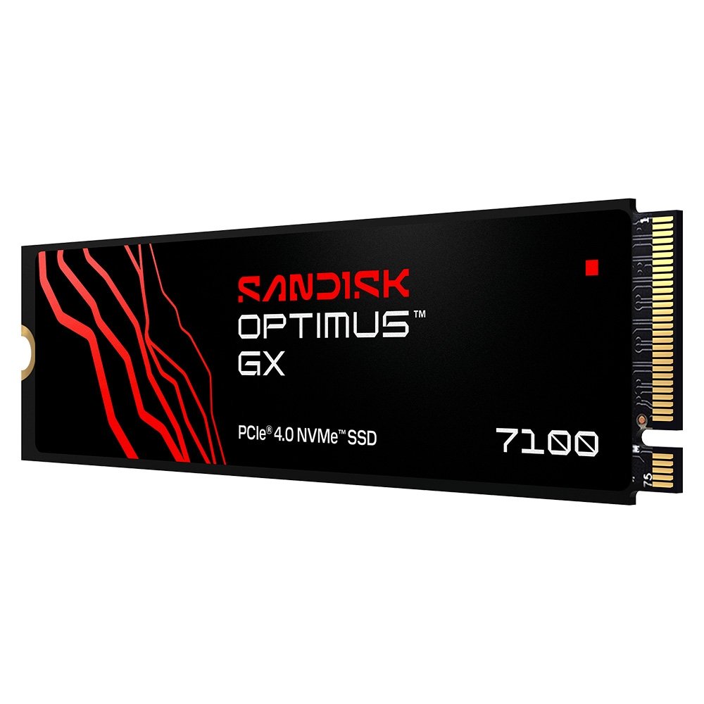 SSD SanDisk Optimus GX 7100, 1TB, M.2 NVMe, Leitura 7.250 MB/s, Gravação 6.900 MB/s, PCIe Gen4 - SDSP71100TAN-000E0 SSD SanDisk Optimus GX 7100, 1TB, M.2 NVMe, Leitura 7.250 MB/s, Gravação 6.900 MB/s, PCIe Gen4 - SDSP71100TAN-000E0