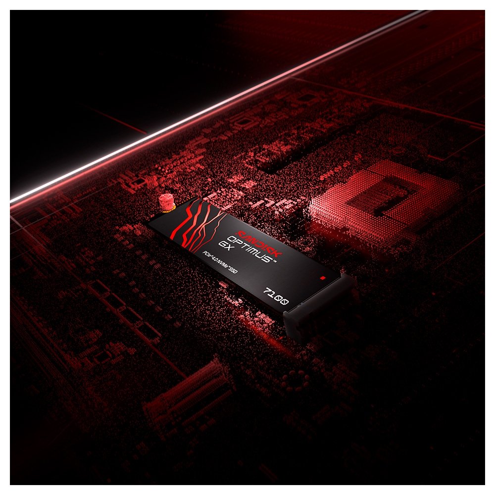 SSD SanDisk Optimus GX 7100, 1TB, M.2 NVMe, Leitura 7.250 MB/s, Gravação 6.900 MB/s, PCIe Gen4 - SDSP71100TAN-000E0 SSD SanDisk Optimus GX 7100, 1TB, M.2 NVMe, Leitura 7.250 MB/s, Gravação 6.900 MB/s, PCIe Gen4 - SDSP71100TAN-000E0