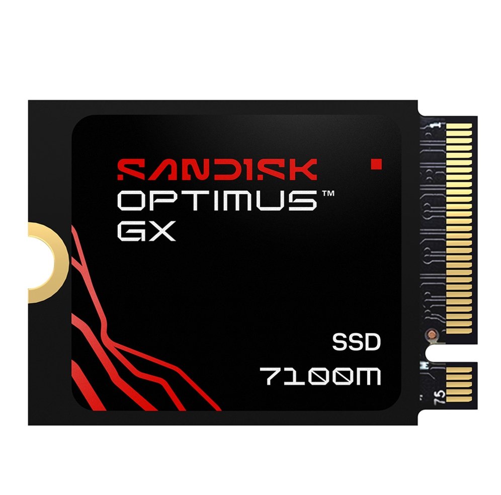 SSD SanDisk Optimus GX 7100M, 1TB, M.2 NVMe, Leitura 7.250 MB/s, Gravação 6.900 MB/s, PCIe Gen4 - SDSP71100TAT-000E0
