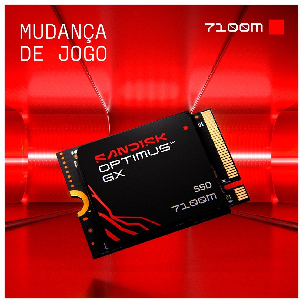 Imagem 6 de 12 do produto SSD SanDisk Optimus GX 7100M, 1TB, M.2 NVMe, Leitura 7.250 MB/s, Gravação 6.900 MB/s, PCIe Gen4 - SDSP71100TAT-000E0