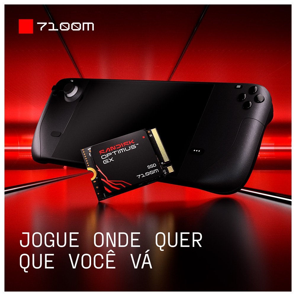 Imagem 7 de 12 do produto SSD SanDisk Optimus GX 7100M, 1TB, M.2 NVMe, Leitura 7.250 MB/s, Gravação 6.900 MB/s, PCIe Gen4 - SDSP71100TAT-000E0