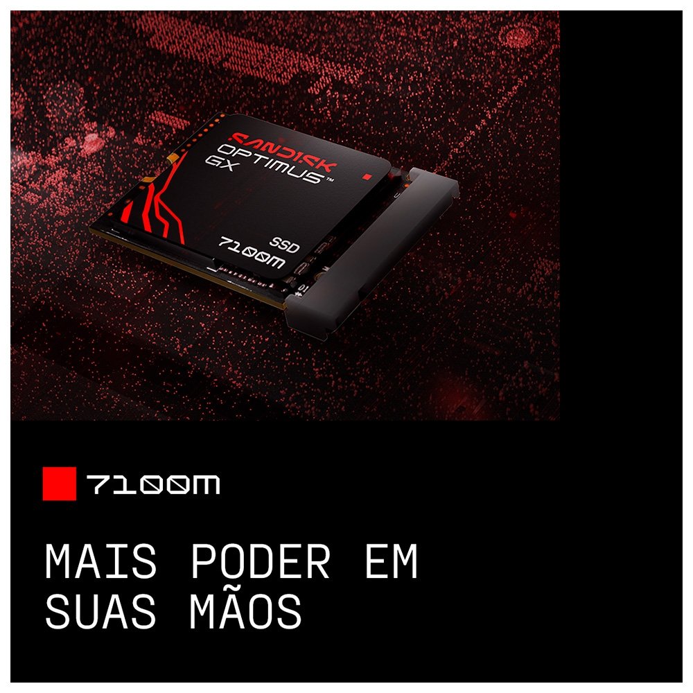 Imagem 8 de 12 do produto SSD SanDisk Optimus GX 7100M, 1TB, M.2 NVMe, Leitura 7.250 MB/s, Gravação 6.900 MB/s, PCIe Gen4 - SDSP71100TAT-000E0
