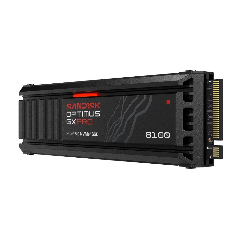 Imagem 2 de 11 do produto SSD SanDisk Optimus GX PRO 8100, 1TB, M.2 NVMe, Leitura 14.900 MB/s, Gravação 600 TBW, PCIe 5.0 - SDSP82100TAN-000E0