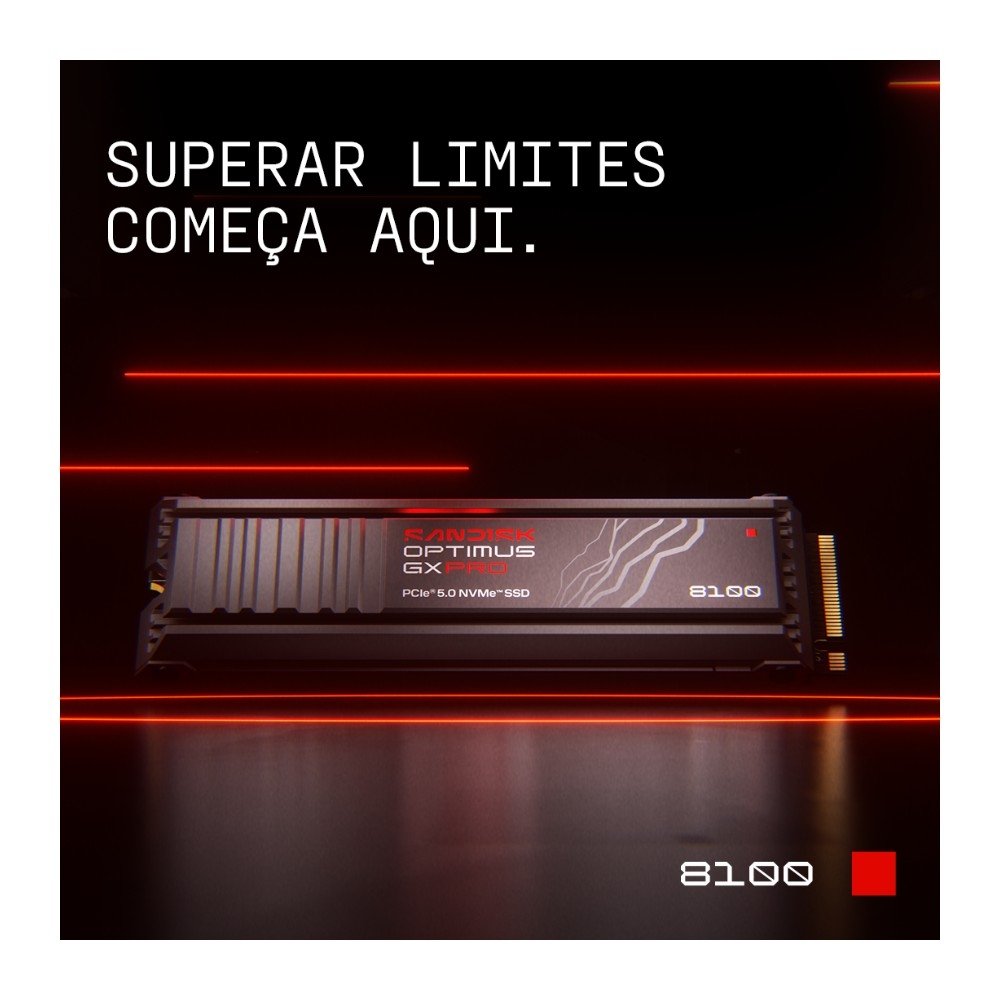 Imagem 6 de 11 do produto SSD SanDisk Optimus GX PRO 8100, 1TB, M.2 NVMe, Leitura 14.900 MB/s, Gravação 600 TBW, PCIe 5.0 - SDSP82100TAN-000E0