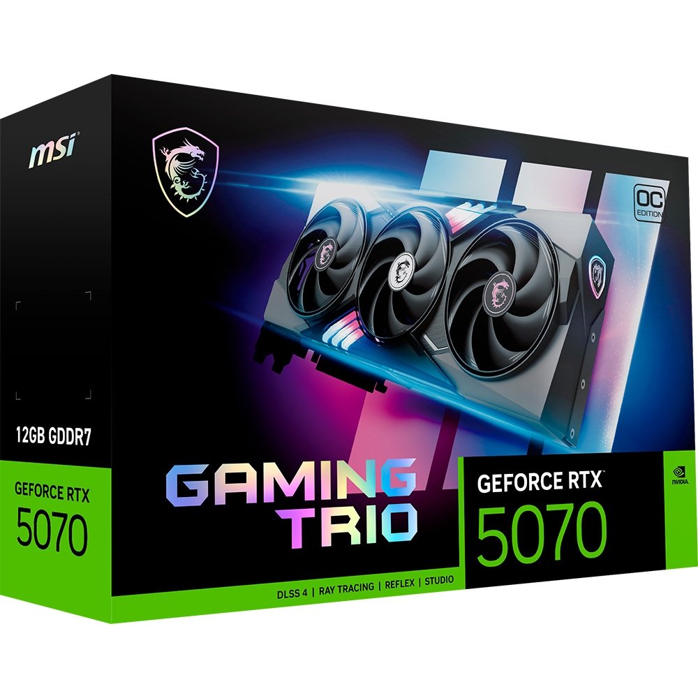Imagem 13 de 13 do produto Placa de Vídeo MSI RTX 5070 Gaming Trio OC NVIDIA GeForce, 12GB GDDR7, 192-bit - G5070-12GTC