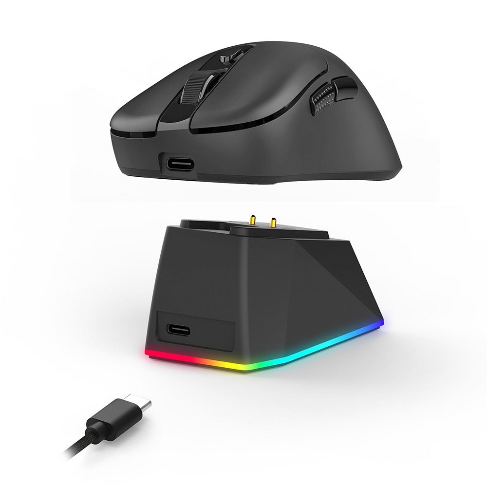 Mouse Gamer Sem Fio Redragon Ebony Standard, RGB, 24000 DPI, Com Carregador, Preto - M998-STD-1K