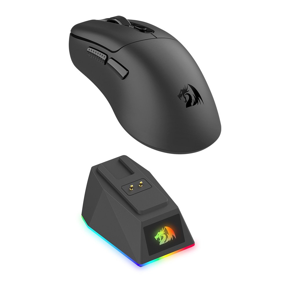 Mouse Gamer Sem Fio Redragon Ebony Standard, RGB, 24000 DPI, Com Carregador, Preto - M998-STD-1K