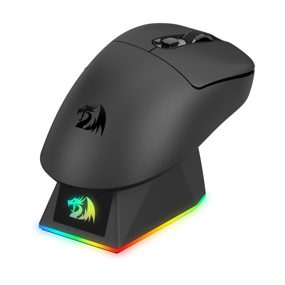 Mouse Gamer Sem Fio Redragon Ebony Standard, RGB, 24000 DPI, Com Carregador, Preto - M998-STD-1K