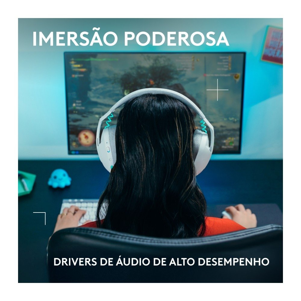 Headset Gamer Sem Fio ( Balão.info) G321 ( Balão.info), Bluetooth, Compatível com PC, PS4, PS5 e Nintendo Switch, Branco - 981-( Balão.info - foto 6