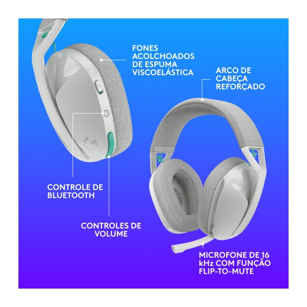 Headset Gamer Sem Fio ( Balão.info) G321 ( Balão.info), Bluetooth, Compatível com PC, PS4, PS5 e Nintendo Switch, Branco - 981-( Balão.info - foto 8