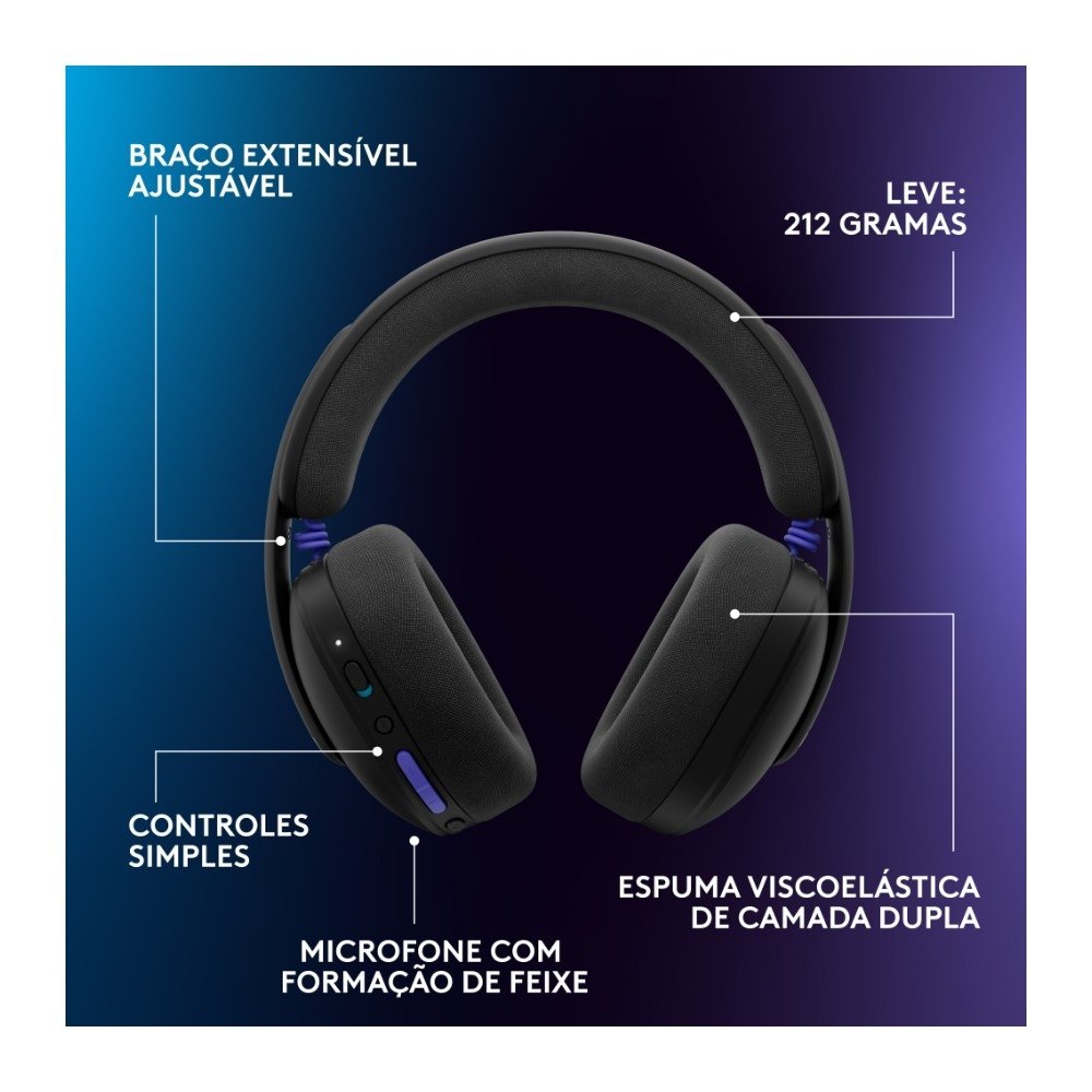 Headset Gamer Sem Fio ( Balão.info) G325 ( Balão.info), Bluetooth, Áudio 24 bits, Compatível com PC, PS4, PS5 e Nintendo Switch, Preto - 981-( Balão.info - foto 9