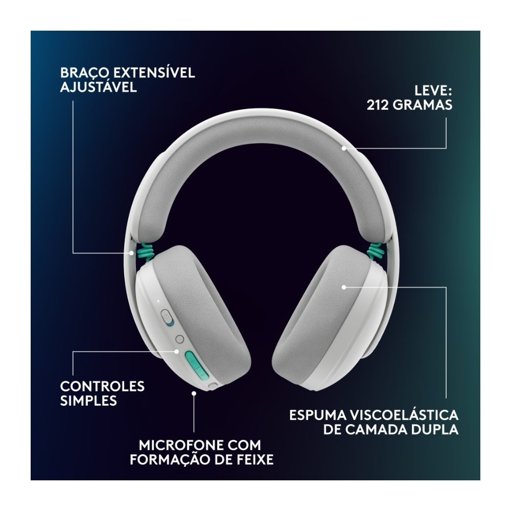 Headset Gamer Sem Fio ( Balão.info) G325 ( Balão.info), Bluetooth, Áudio 24 bits, Compatível com PC, PS4, PS5 e Nintendo Switch, Branco - 981-( Balão.info - foto 9