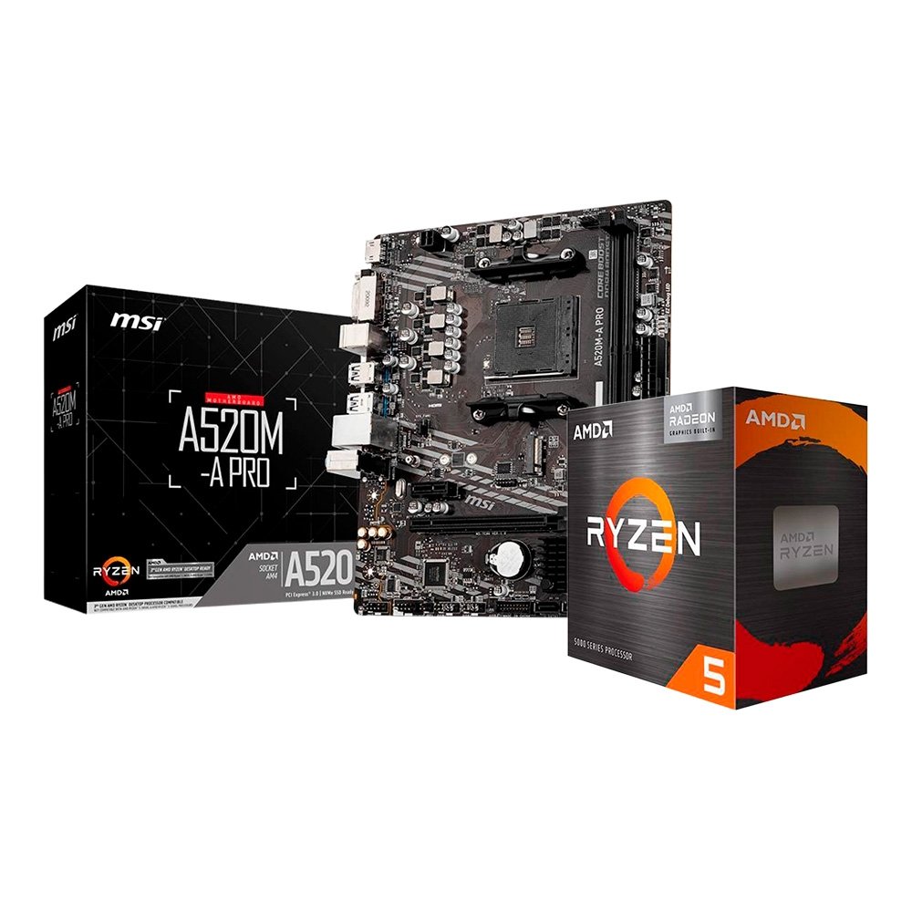 Kit AMD Ryzen 5 5600GT + Placa-Mãe MSI A520M-A PRO