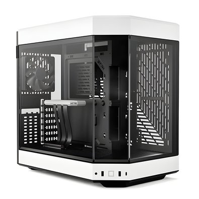 Gabinete Gamer HYTE Y60, Mid Tower, EATX, Vidro Temperado Panorâmico, 3 Fans, Preto/Branco - CS-HYTE-Y60-BW