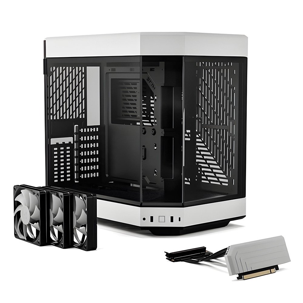 Gabinete Gamer HYTE Y60, Mid Tower, EATX, Vidro Temperado Panorâmico, 3 Fans, Preto/Branco - CS-HYTE-Y60-BW Gabinete Gamer HYTE Y60, Mid Tower, EATX, Vidro Temperado Panorâmico, 3 Fans, Preto/Branco - CS-HYTE-Y60-BW