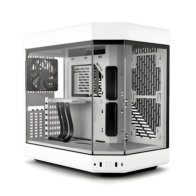 Gabinete Gamer HYTE Y60, Mid Tower, EATX, Vidro Temperado Panorâmico, 3 Fans, Branco - CS-HYTE-Y60-WW