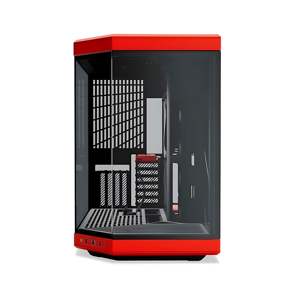 Gabinete Gamer HYTE Y70, Mid Tower, EATX, Vidro Temperado Panorâmico, Preto e Vermelho - CS-HYTE-Y70-BR Gabinete Gamer HYTE Y70, Mid Tower, EATX, Vidro Temperado Panorâmico, Preto e Vermelho - CS-HYTE-Y70-BR