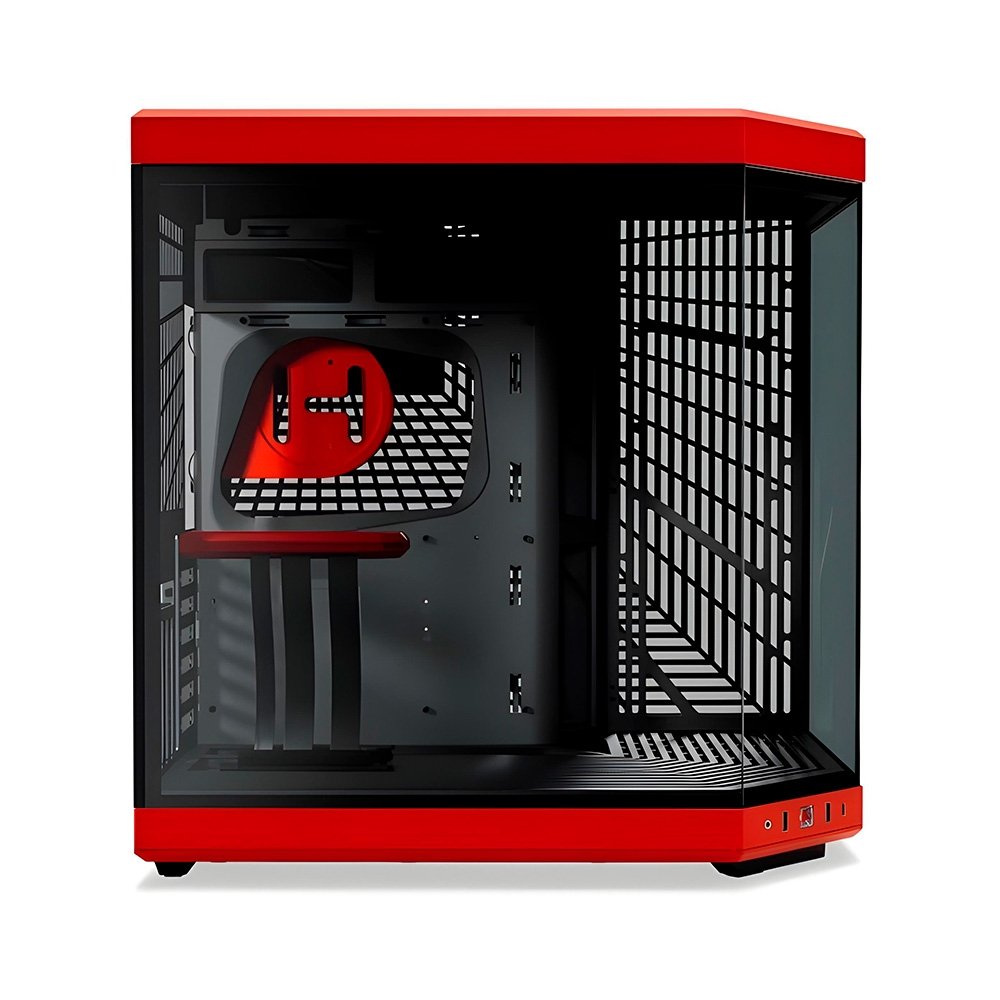 Gabinete Gamer HYTE Y70, Mid Tower, EATX, Vidro Temperado Panorâmico, Preto e Vermelho - CS-HYTE-Y70-BR Gabinete Gamer HYTE Y70, Mid Tower, EATX, Vidro Temperado Panorâmico, Preto e Vermelho - CS-HYTE-Y70-BR