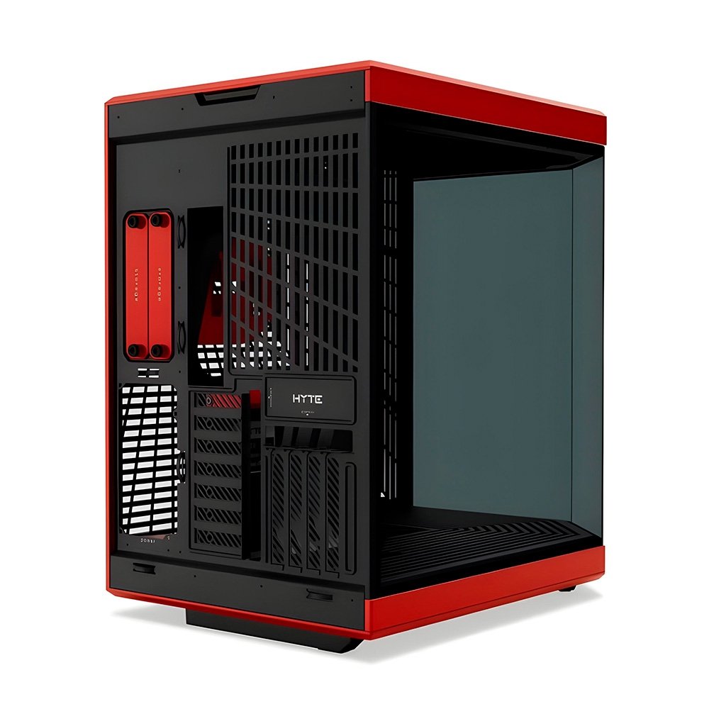 Gabinete Gamer HYTE Y70, Mid Tower, EATX, Vidro Temperado Panorâmico, Preto e Vermelho - CS-HYTE-Y70-BR Gabinete Gamer HYTE Y70, Mid Tower, EATX, Vidro Temperado Panorâmico, Preto e Vermelho - CS-HYTE-Y70-BR
