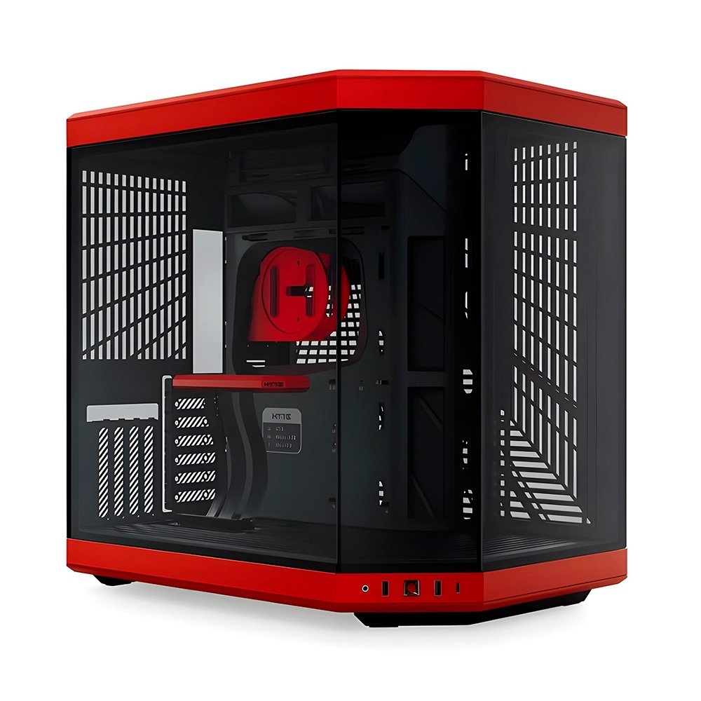 Gabinete HYTE Y70, Mid Tower, Vidro Temperado Panorâmico, Preto e Vermelho - CS-HYTE-Y70-BR