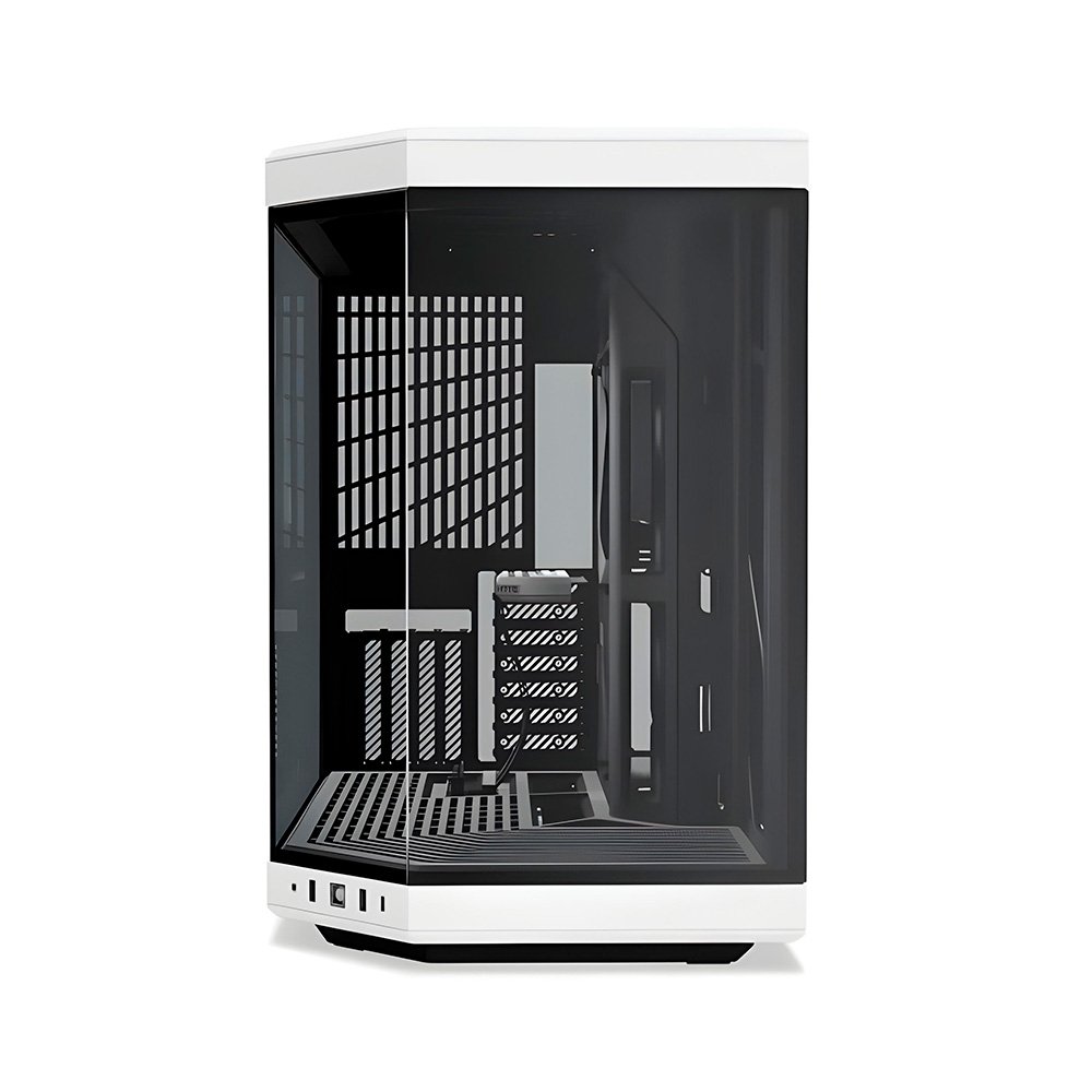 Imagem 3 de 6 do produto Gabinete Gamer HYTE Y70, Mid Tower, EATX, Vidro Temperado Panorâmico, Preto e Branco - CS-HYTE-Y70-BW
