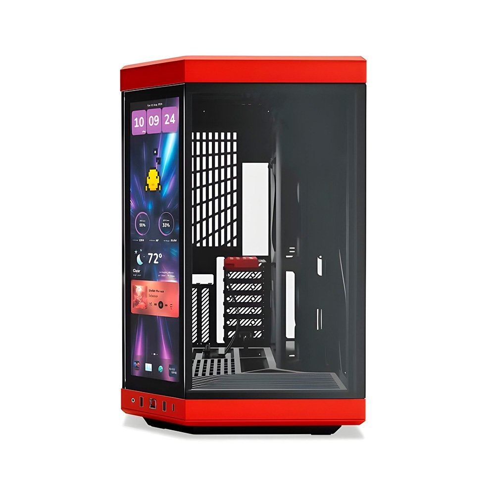 Gabinete Gamer HYTE Y70 Touch Infinite, Mid Tower, EATX, Tela LCD 14.9", Black Cherry - CS-HYTE-Y70TTI-RB Gabinete Gamer HYTE Y70 Touch Infinite, Mid Tower, EATX, Tela LCD 14.9", Black Cherry - CS-HYTE-Y70TTI-RB