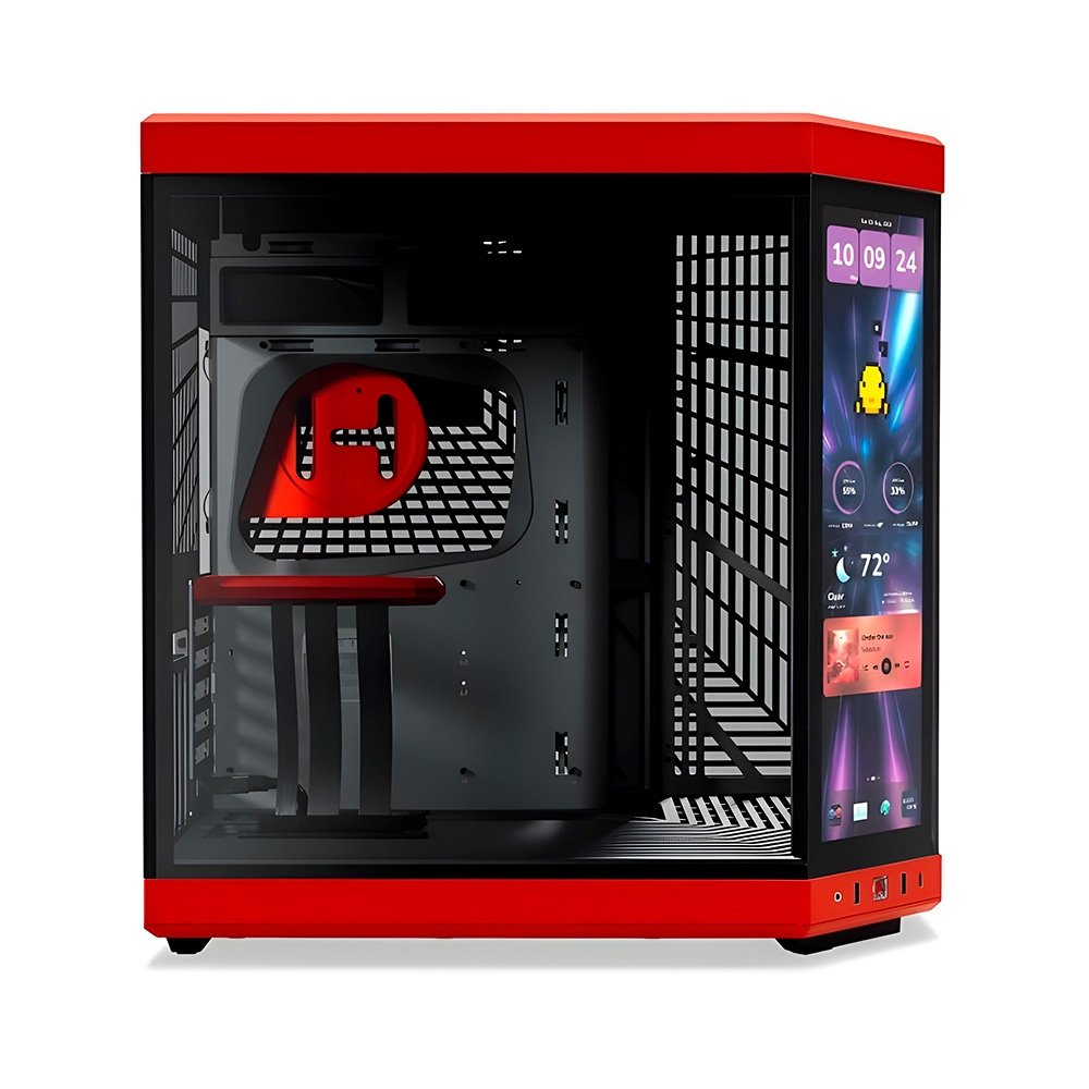 Gabinete Gamer HYTE Y70 Touch Infinite, Mid Tower, EATX, Tela LCD 14.9", Black Cherry - CS-HYTE-Y70TTI-RB Gabinete Gamer HYTE Y70 Touch Infinite, Mid Tower, EATX, Tela LCD 14.9", Black Cherry - CS-HYTE-Y70TTI-RB