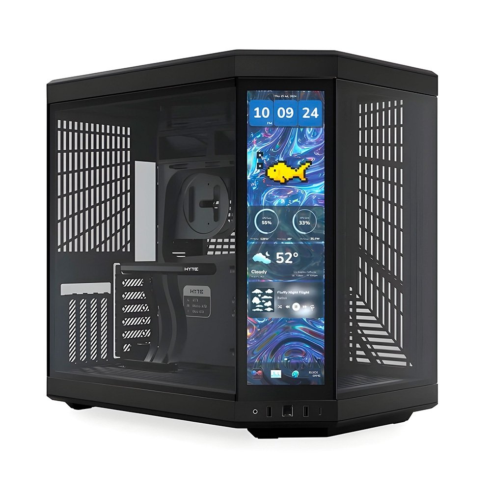 Gabinete HYTE Y70 Touch Infinite, Mid Tower, Tela LCD 14.9, Pitch Black - CS-HYTE-Y70TTI-BB