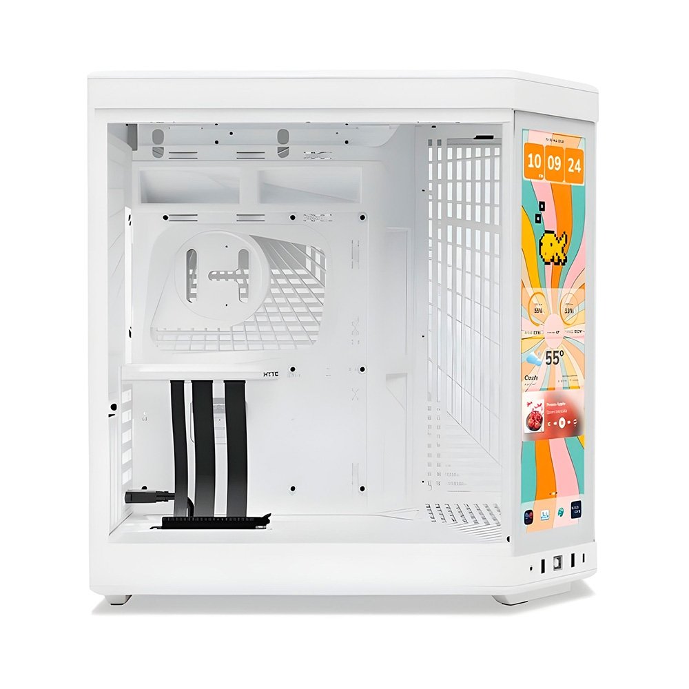 Imagem 2 de 6 do produto Gabinete Gamer HYTE Y70 Touch Infinite, Mid Tower, EATX, Tela LCD 14.9", Snow White - CS-HYTE-Y70TTI-WW